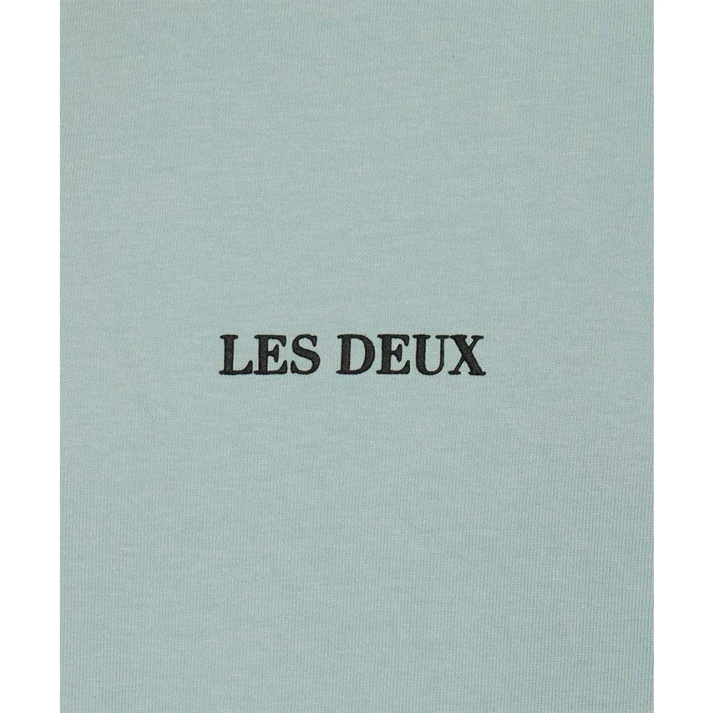 Les Deux Katoenen Crew-Neck T-Shirt Blue Heren