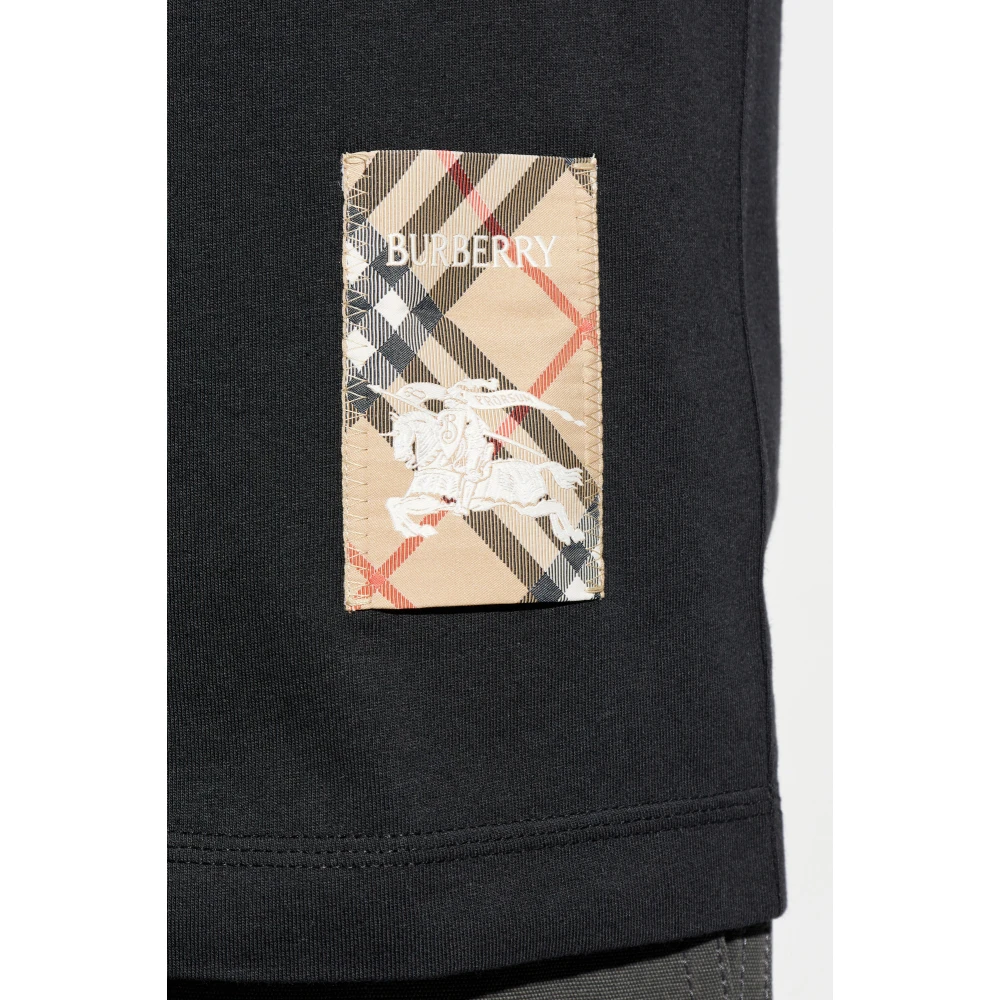 Burberry T-shirt met logo Black Heren
