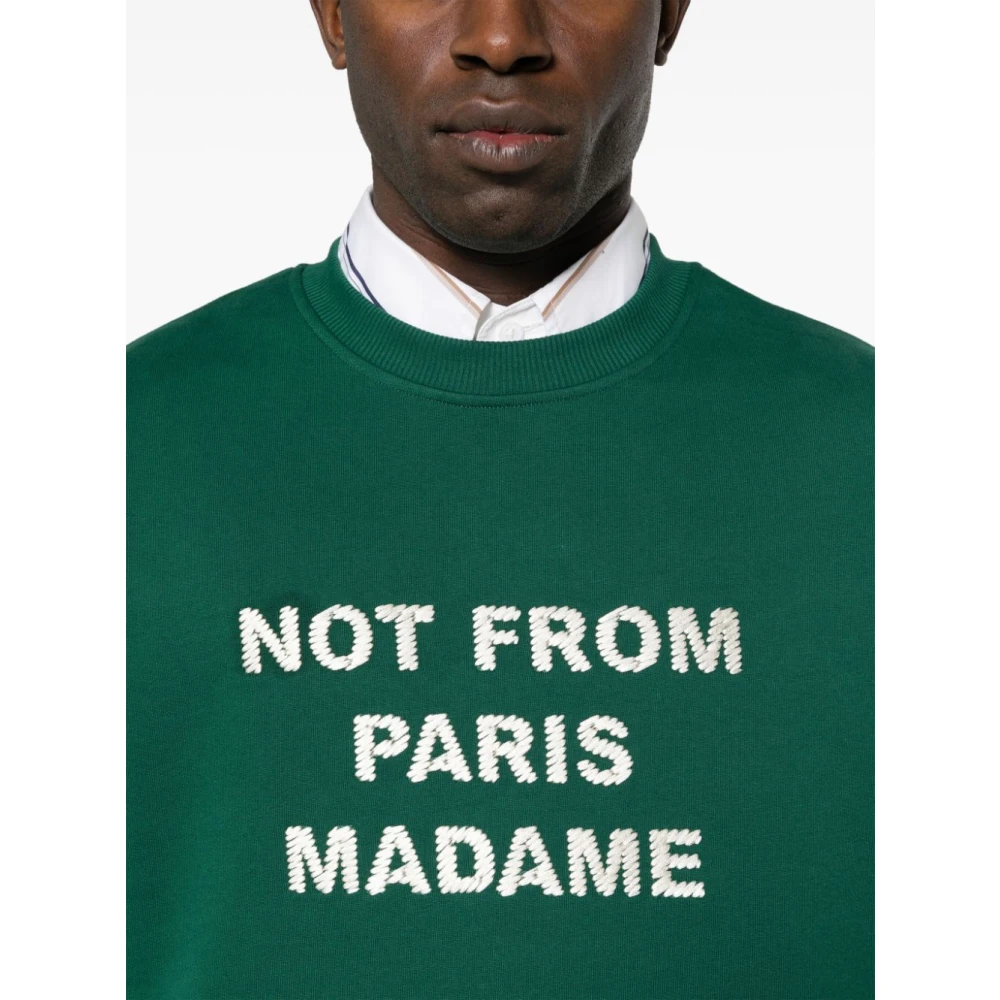 Drole de Monsieur Bosgroene Slogan Sweatshirt Green Heren