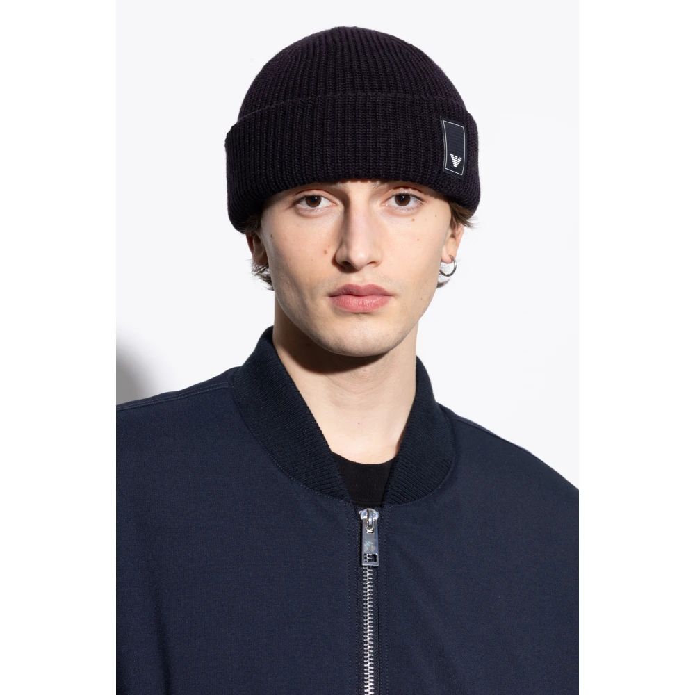 Emporio Armani Pet met logopatch Black Heren