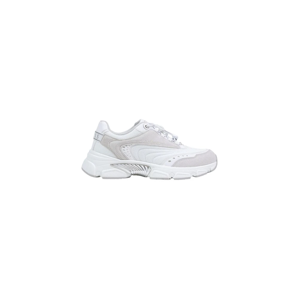Guess Women's White Sneakers, 4 Uk, Slip-On Sporty Lace-Up Trainers