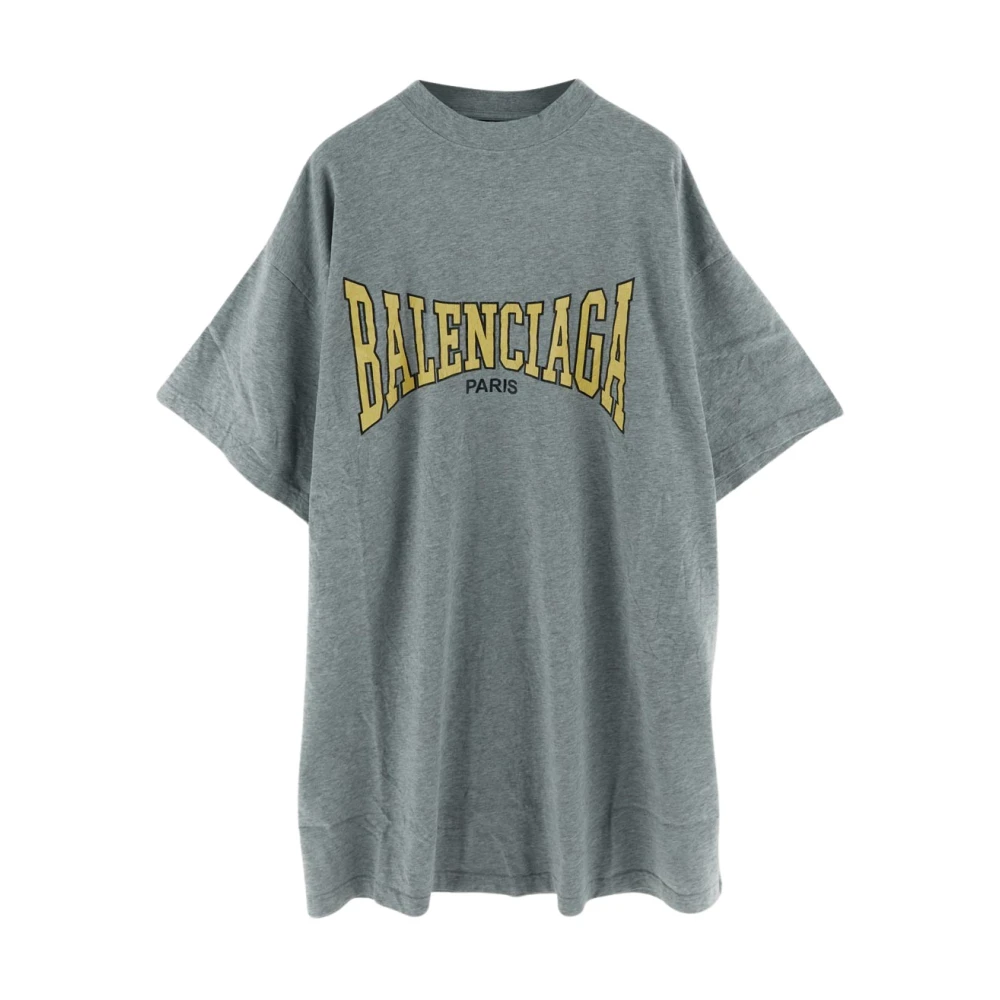 Balenciaga Logo T-shirt Casual Wear Blue Heren