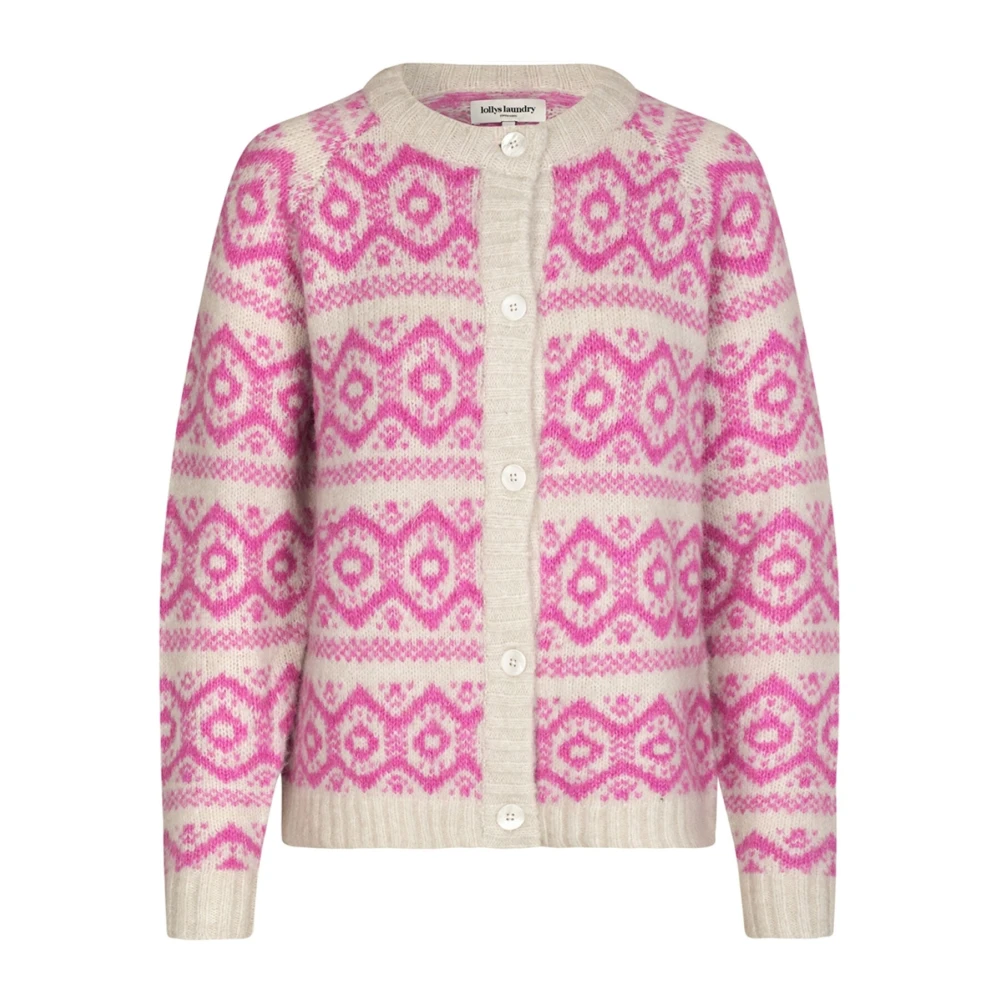 Lollys Laundry Neonroze Vest met Fijne Knopen Pink Dames