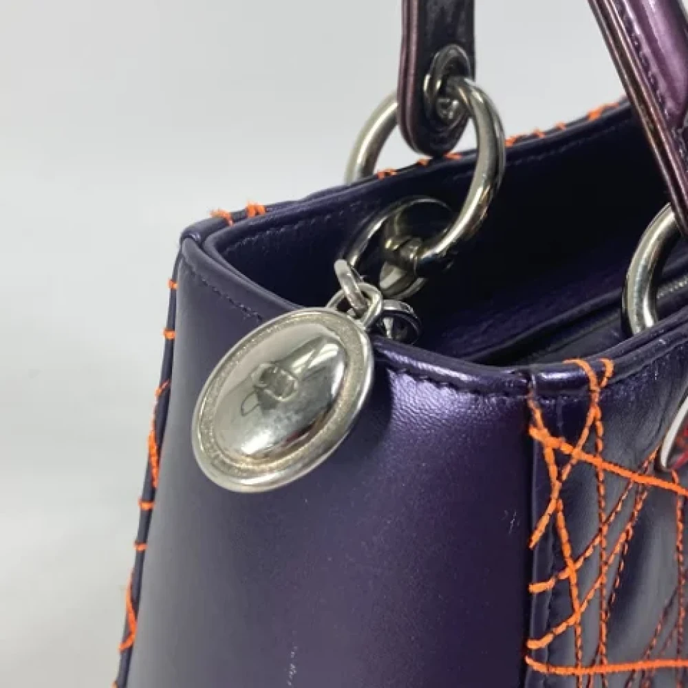 Dior Vintage Pre-owned Leather dior-bags Purple Dames