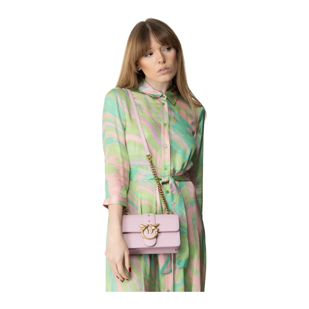 pinko Leren schoudertas met modelnaam Pink Dames