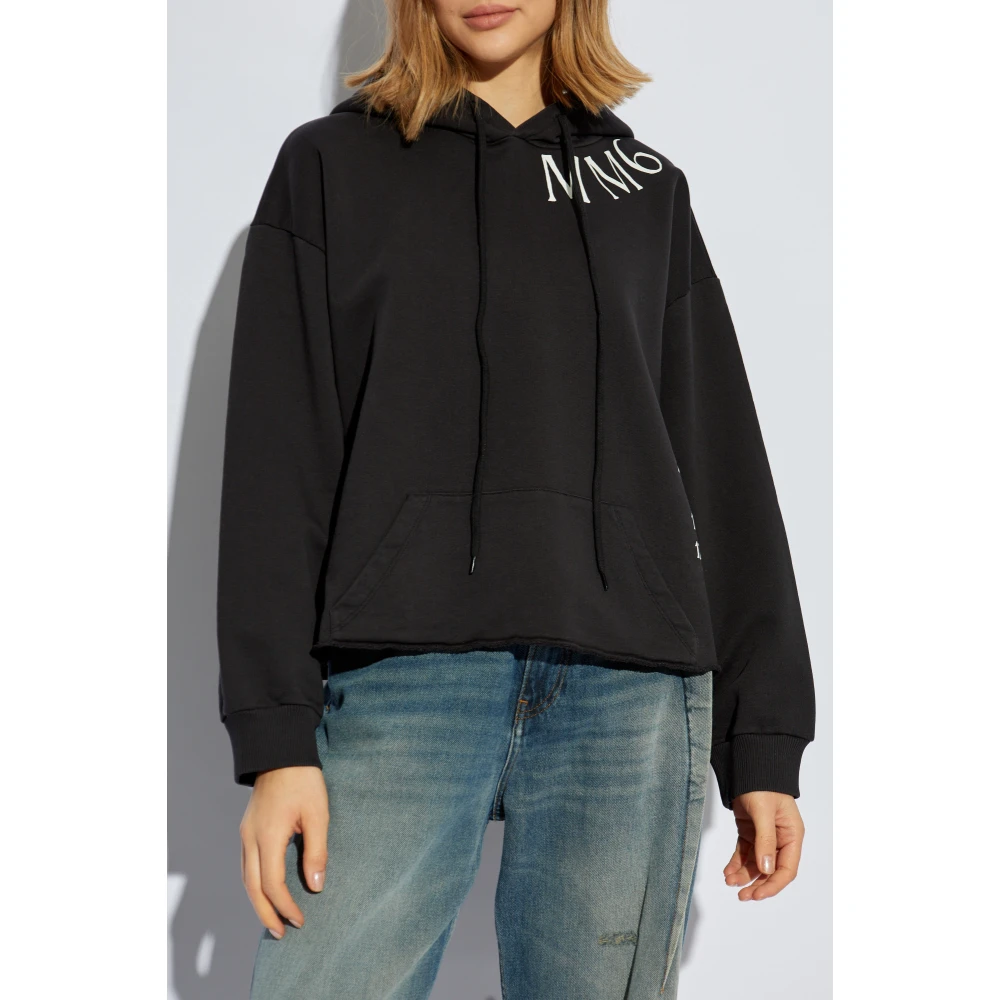 MM6 Maison Margiela Sweatshirt met logo Black Dames