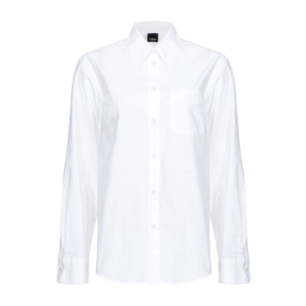 Pinko Witte Katoenen Poplin Overhemd White Dames