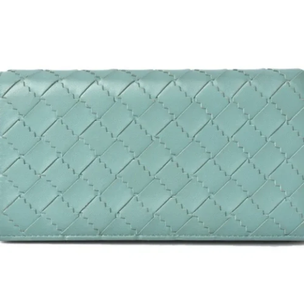 Bottega Veneta Vintage Pre-owned Leather wallets Blue Dames