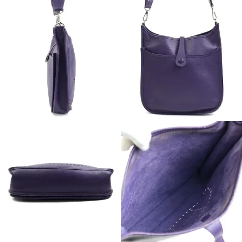 Hermès Vintage Pre-owned Leather shoulder-bags Purple Dames
