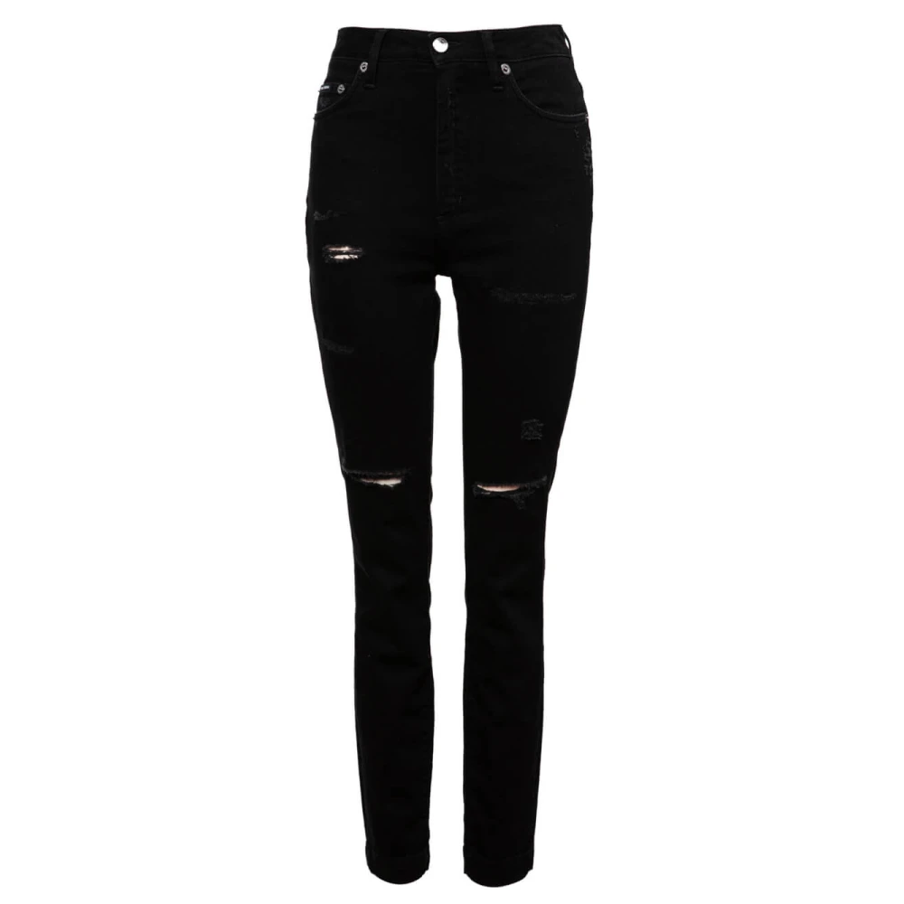 Dolce & Gabbana Zwarte Jeans met Uitgesneden Details voor Dames Black Dames