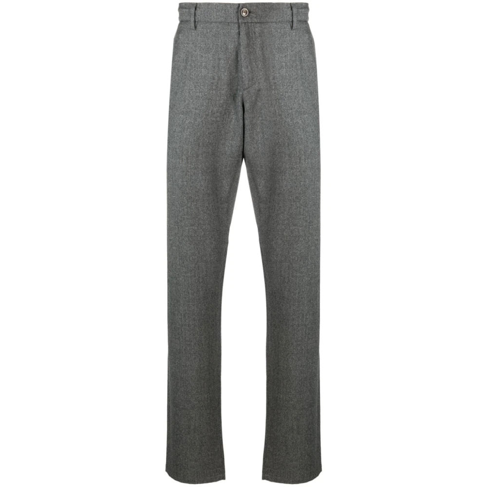 Canali Melange Ull Flanellbyxor Gray, Herr