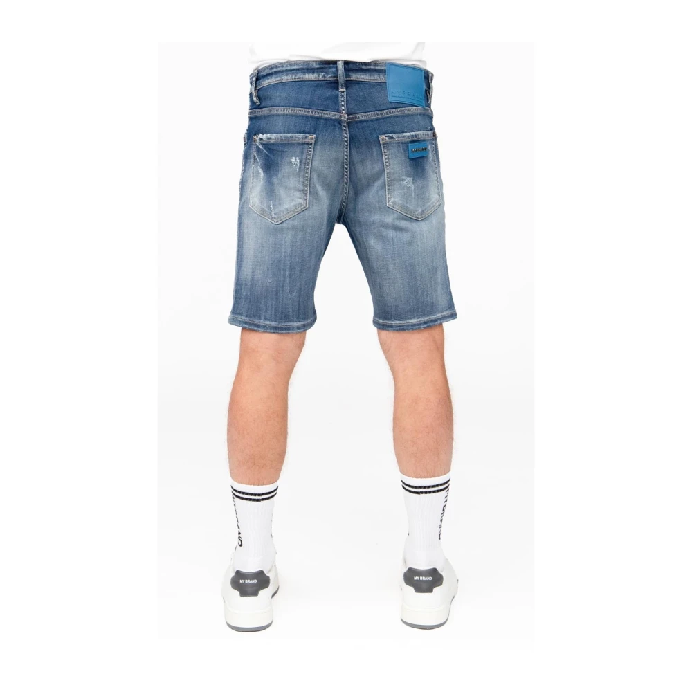 My Brand Korte Blauwe Ripped Rebel Jeans Blue Heren