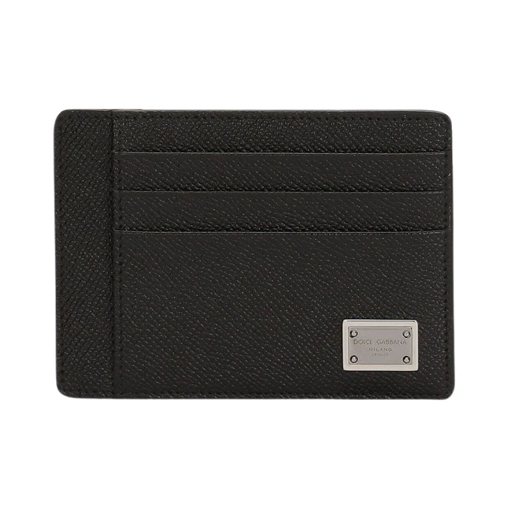 Dolce & Gabbana Leren Logo Portemonnee Black Heren