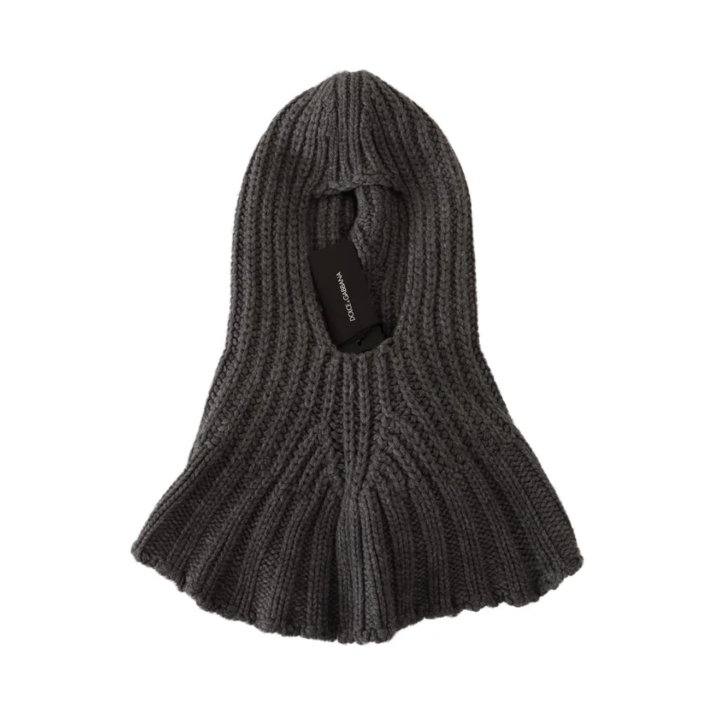 Dolce & Gabbana Women's Gray Cashmere Hood Scarf - Logo Details