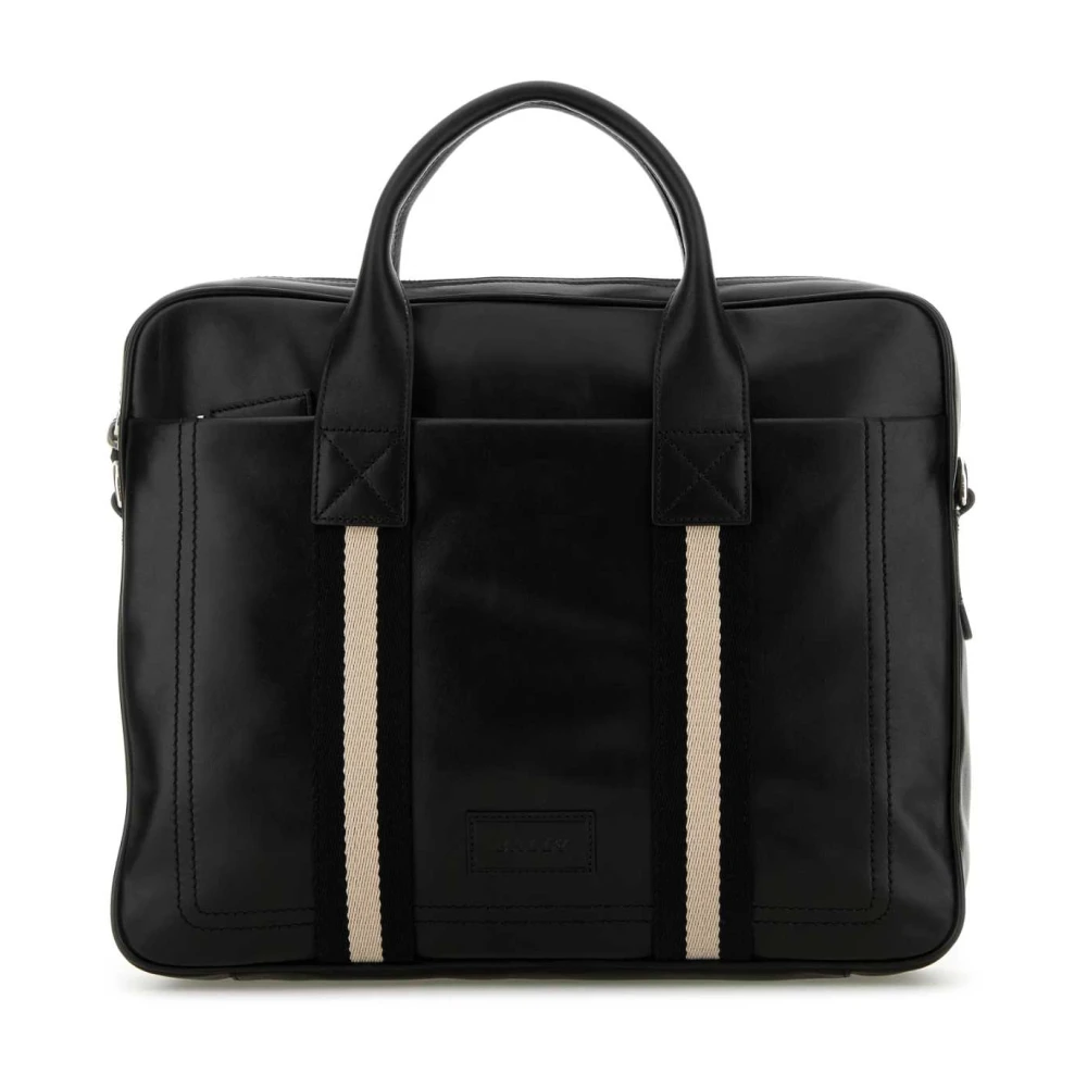 Bally Klassieke Leren Aktetas Black Heren