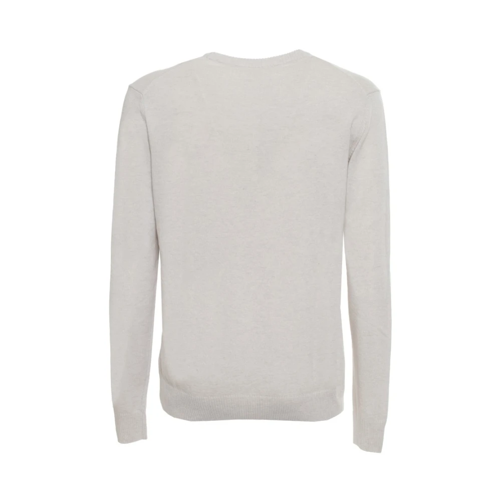 Sergio Tacchini Wollen Ronde Hals Sweater met Geribbelde Boorden en Zichtbaar Logo White Heren