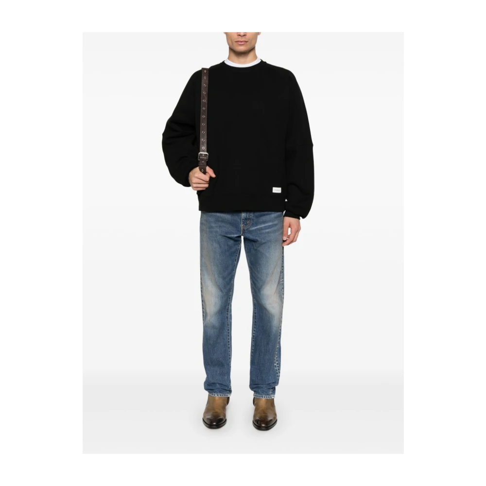 Saint Laurent Rondgebreide trui Black Heren