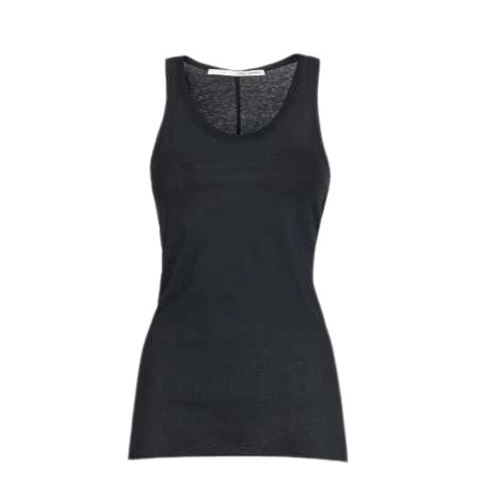 Isabel Benenato Zwarte Tanktop Basic Vrouw Black Dames