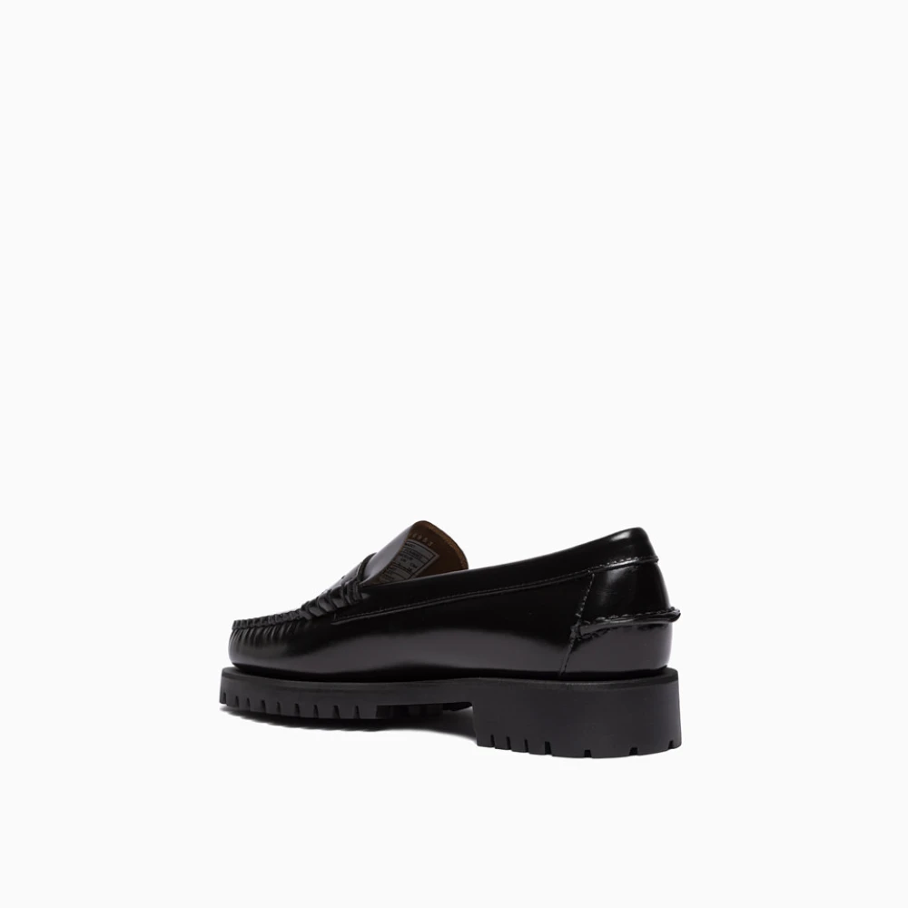 Sebago Met de hand genaaide leren mocassins Black Heren