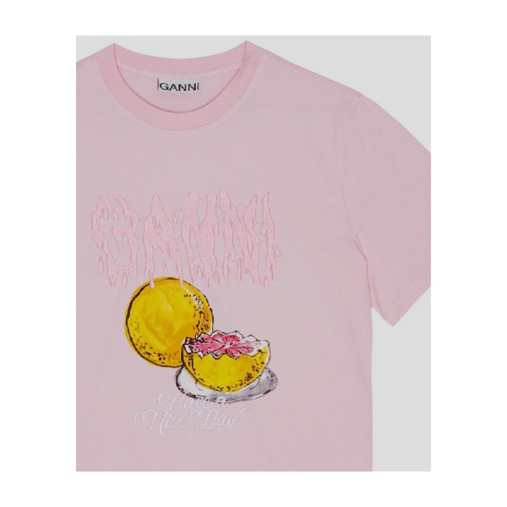 Ganni Damesmode T-shirt Pink Dames