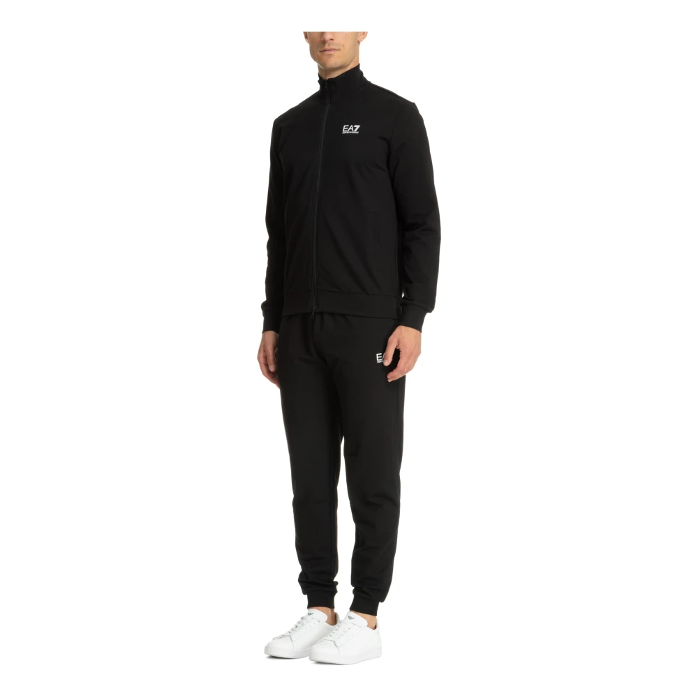 Emporio Armani EA7 Effen Tracksuit met Koord en Rits Black Heren