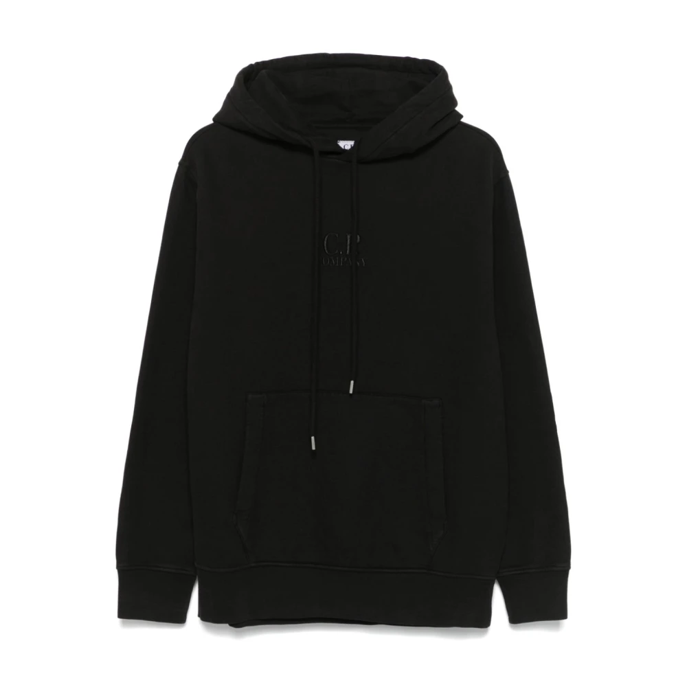 C.p. Company Men's Black Logo Hooded Sweatshirt - L - Sweatshirts & Hoodies