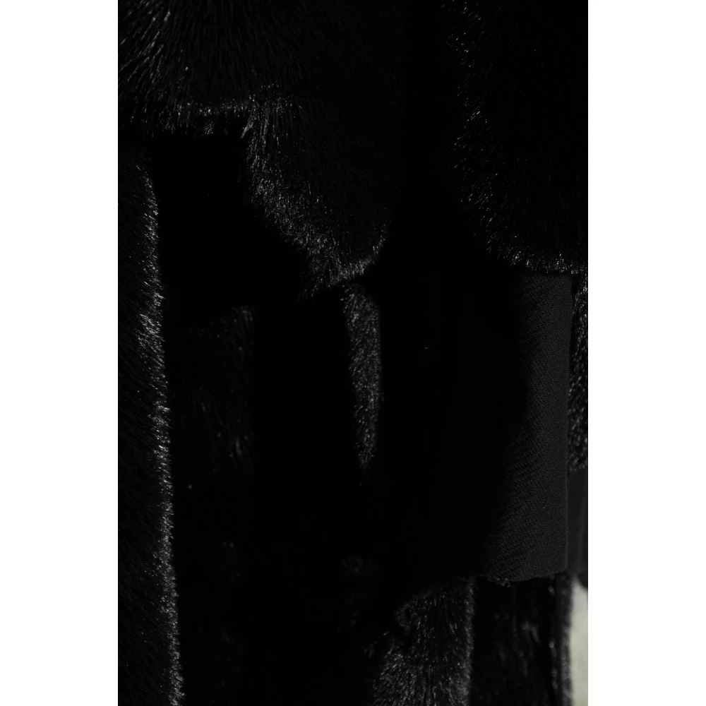 Balenciaga Asymmetrische Faux Fur Jas Black Dames