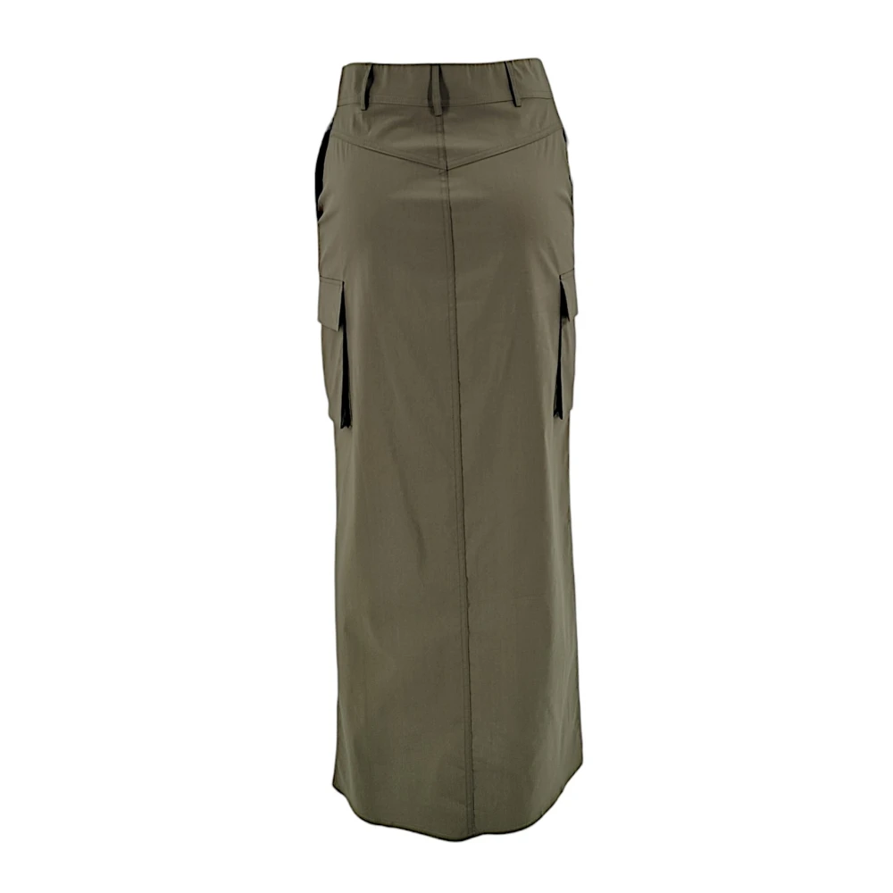 D.Exterior Cargo Rok met Voor Split Green Dames