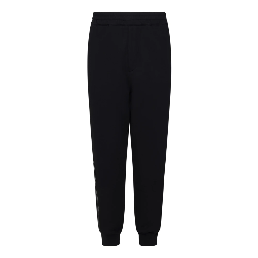 Alexander mcqueen Zwarte Katoenen Fleece Sweatpants Aw24 Black Heren