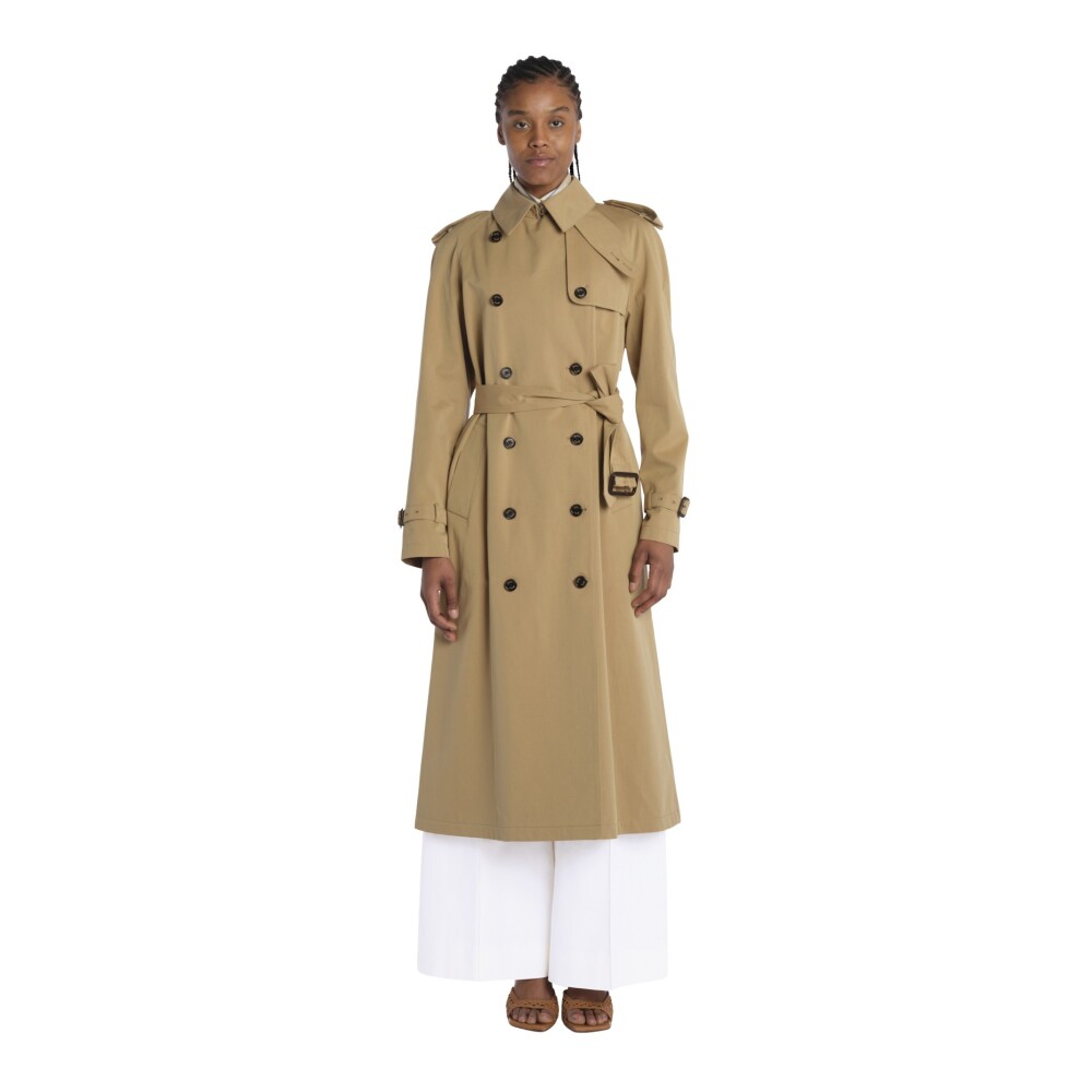 beige double breasted coat