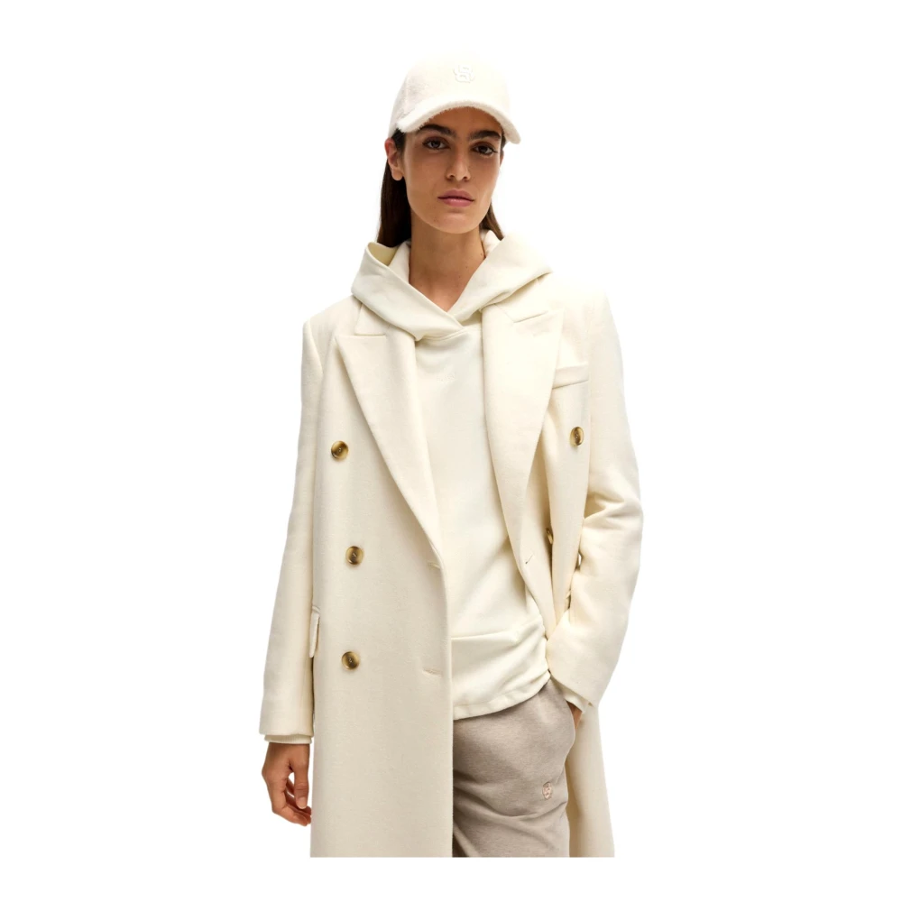Hugo Boss Zachte Jersey Pet met Monogram Double B White Dames