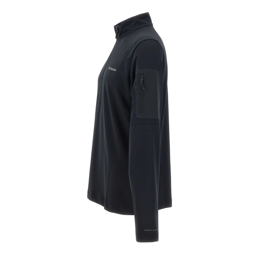 Columbia Zwarte Technische Stof Sweatshirt met Rits Black Heren