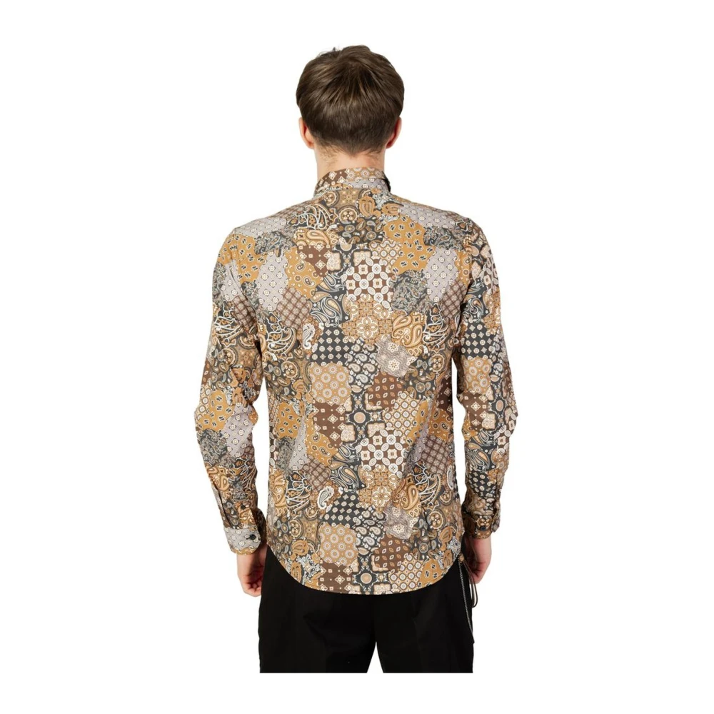Gianni Lupo Katoenen Lange Mouw Shirt Herfst Winter Collectie Beige Heren