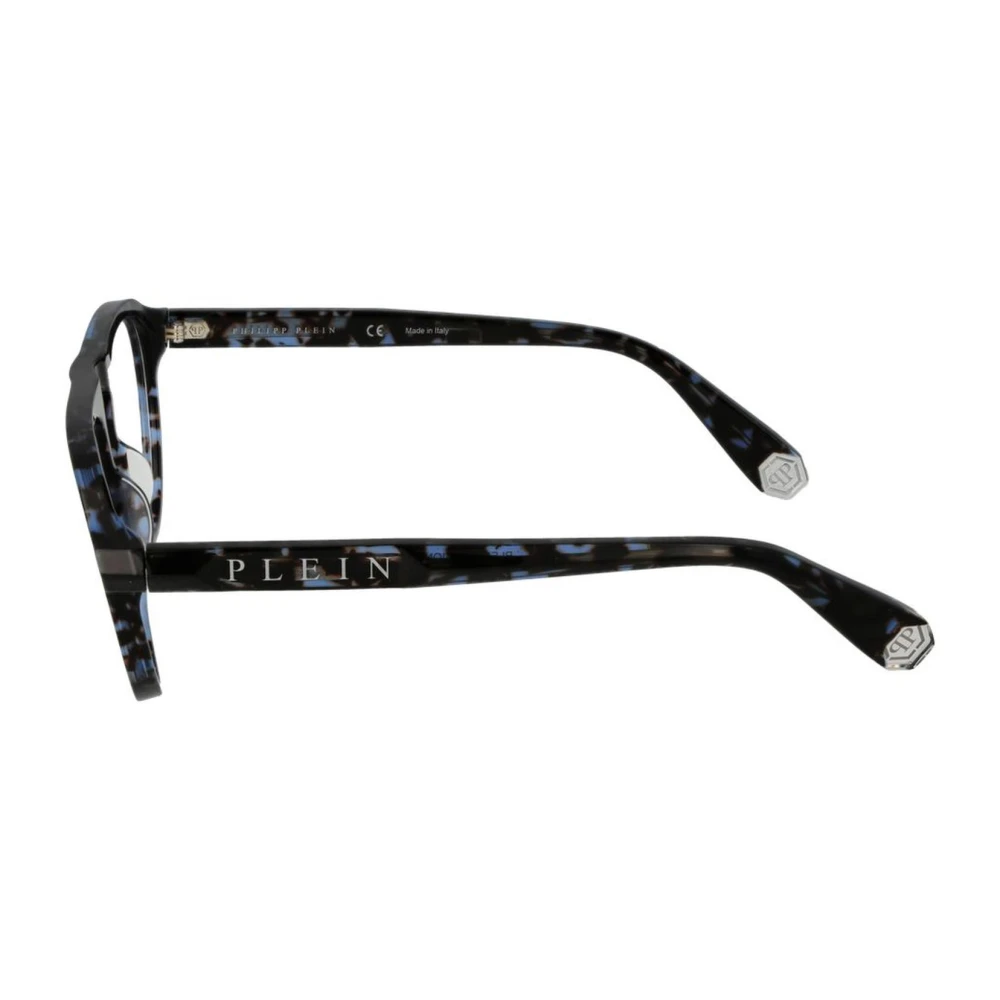 Philipp Plein Blauwe Ronde Optische Monturen van Celluloseacetaat Blue Heren