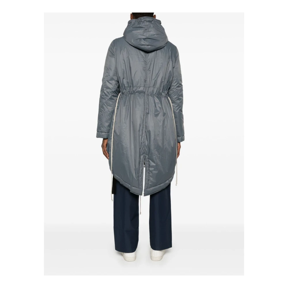 Rick Owens Grijze Fishtail Parka met reliëf afwerking Gray Heren