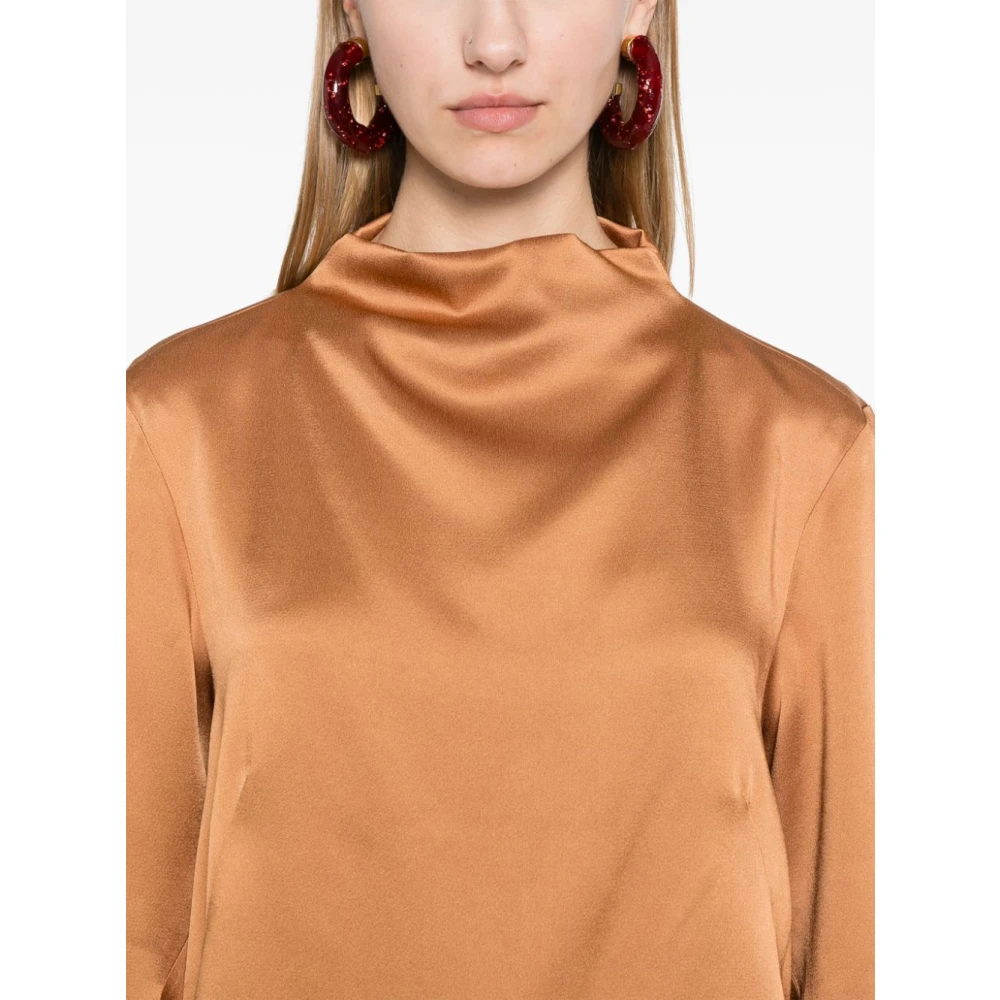 Dries Van Noten Viscose Clari Top Shirt Orange Dames