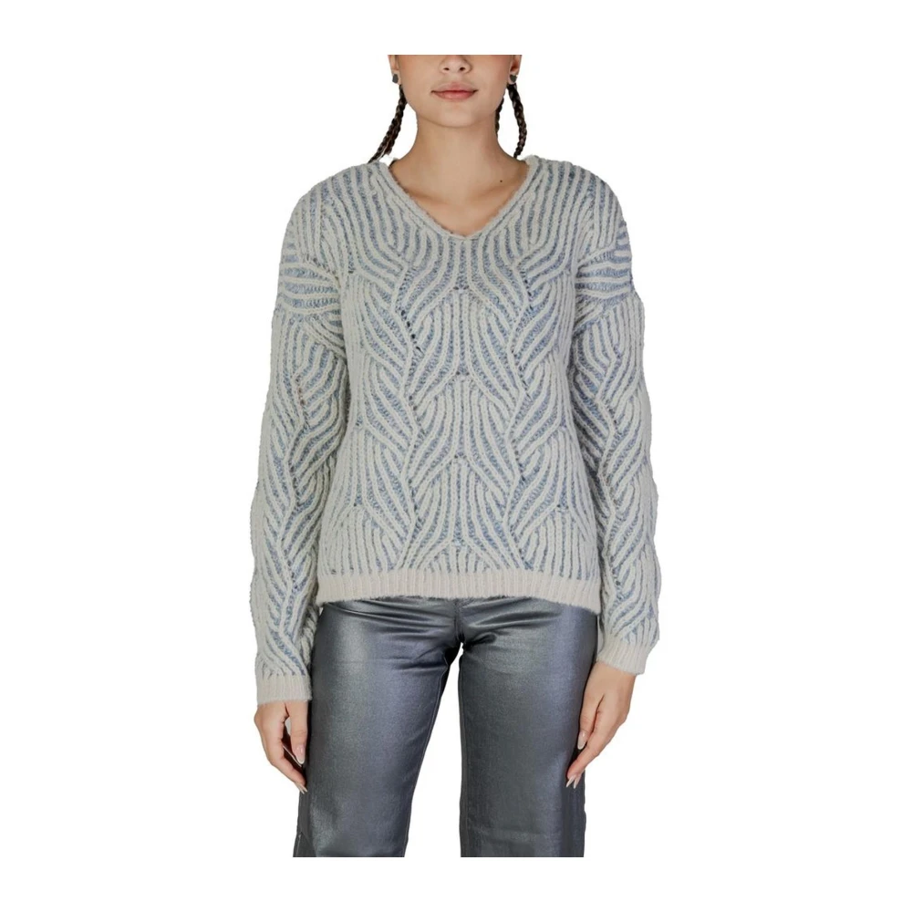 Only Blauwe Polyester Blend Trui Dames Herfst Winter Blue Dames