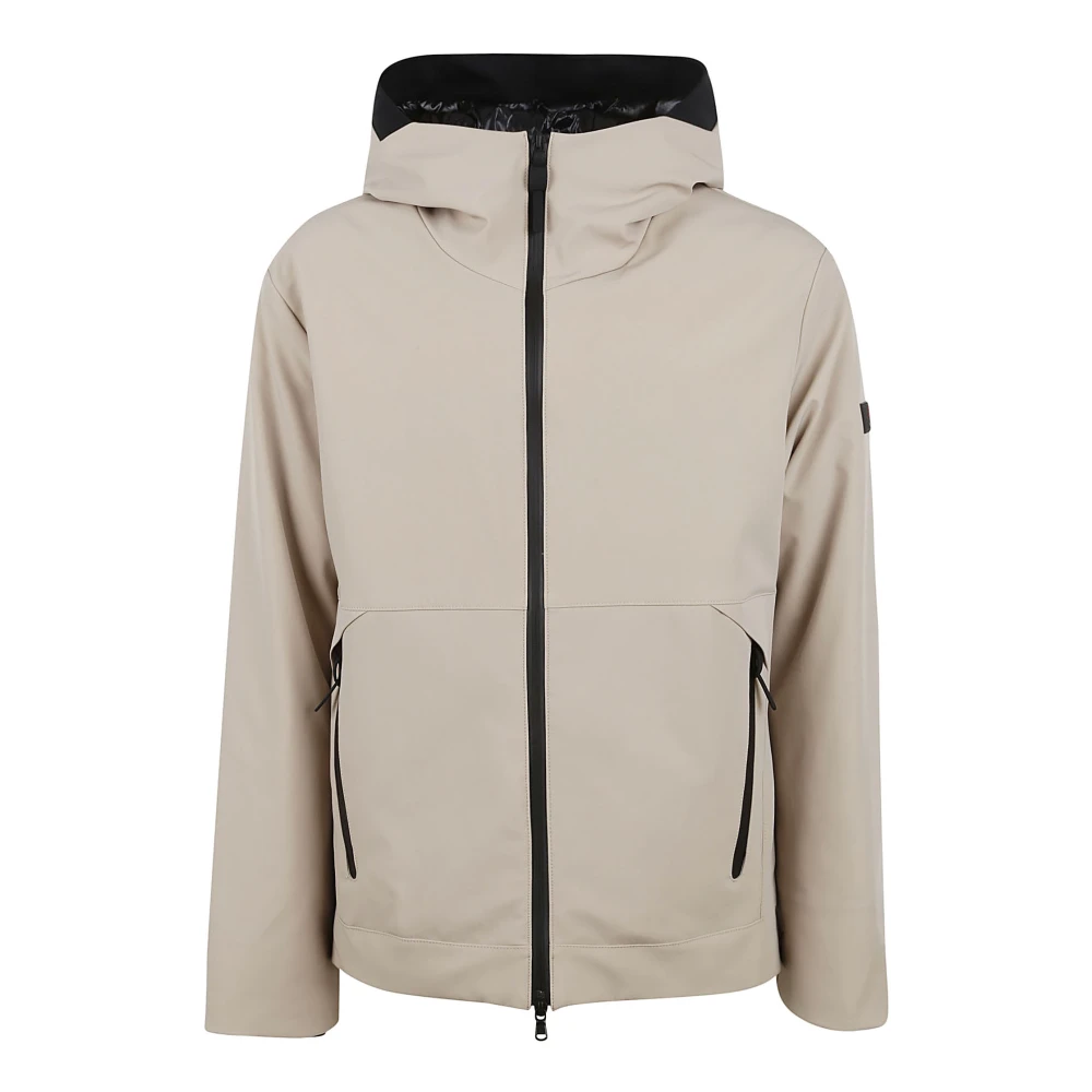 Peuterey Beige Soft Shell Korte Jas met Vaste Capuchon Beige Heren