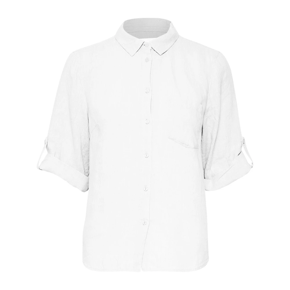 Part Two Women's White Bright Linen Shirt With ¾ Sleeves - Shirts - L - Blouses & Shirts