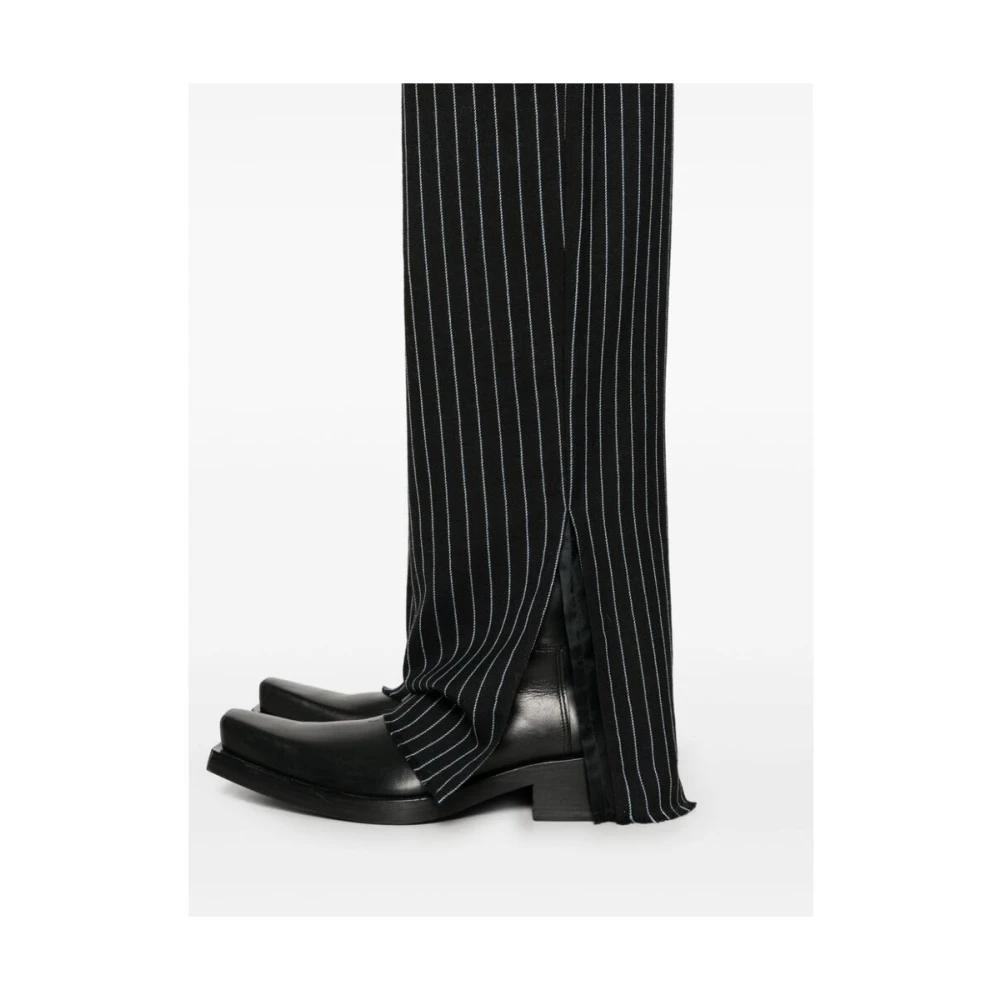 Achilles Ion Gabriel Zwarte Pinstripe Wollen Broek Black Heren