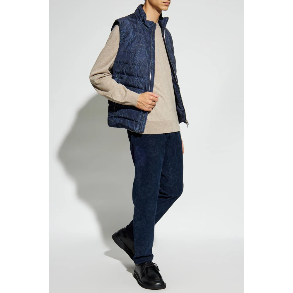 ETRO Vest met gewatteerde voorkant Blue Heren