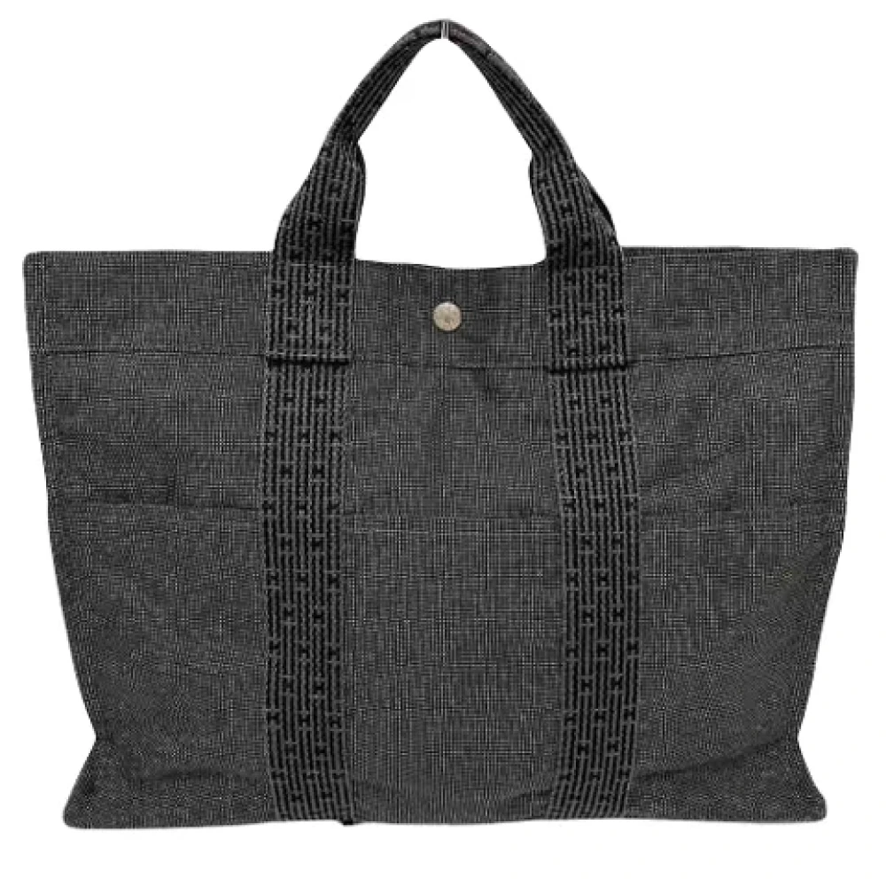 Hermès Vintage Pre-owned Canvas handbags Gray Dames
