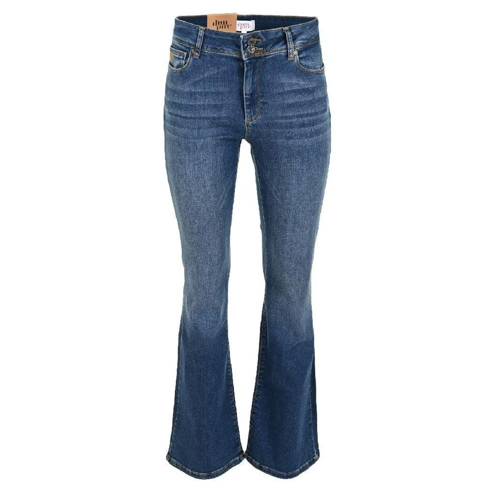 DNM Pure Mid Blue Flare Jeans voor Vrouwen Blue Dames