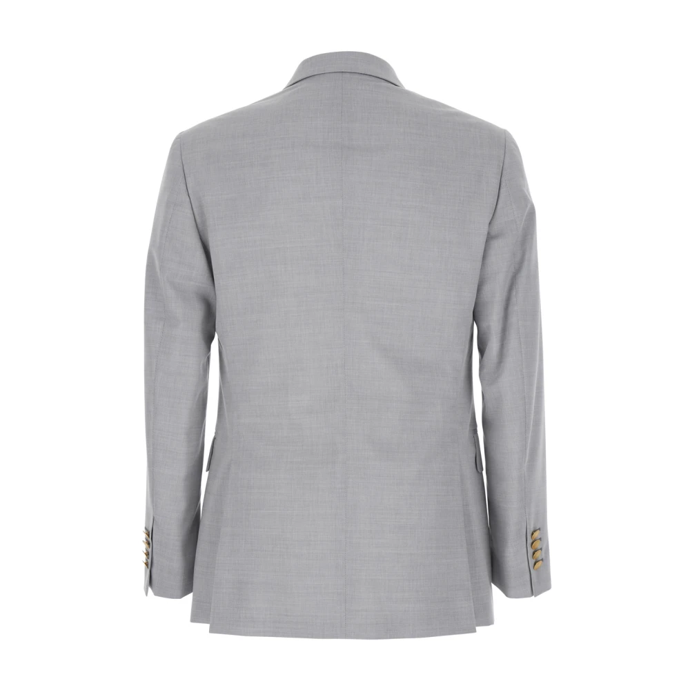 Reveres 1949 Grijze Double-Breasted Wollen Jas Gray Heren