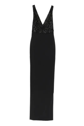 Rhinestones V-neck Dress