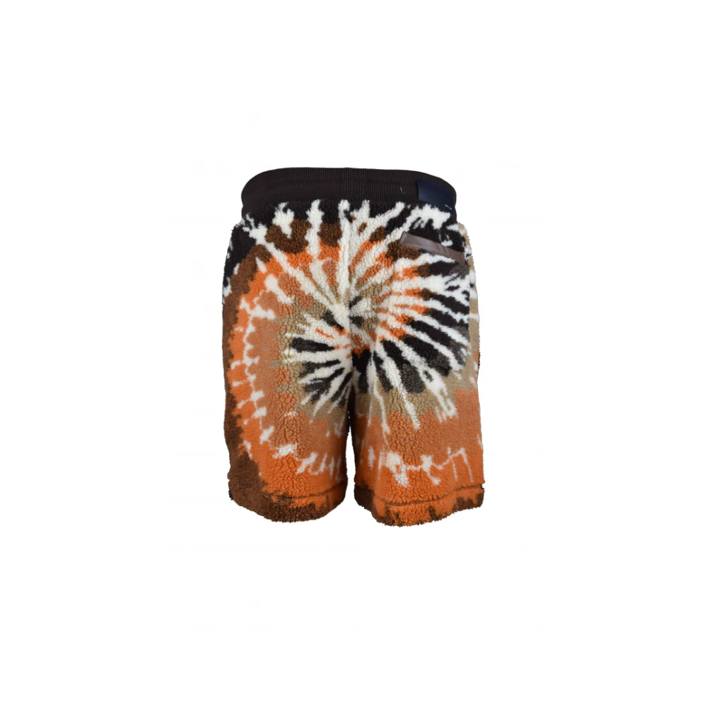 Amiri Oranje en Bruine Tie-Dye Fleece Shorts Orange Heren