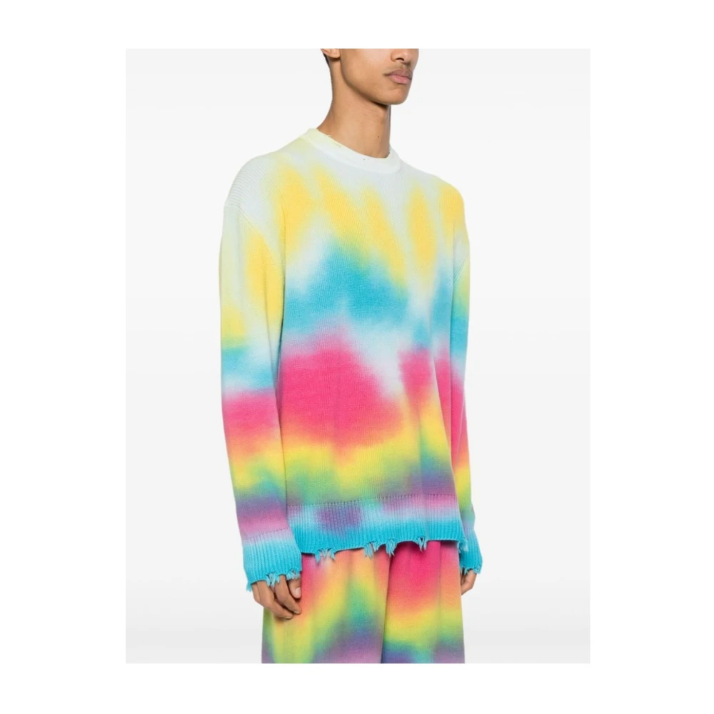 Laneus Tie Dye Sweater Pullover Multicolor Heren