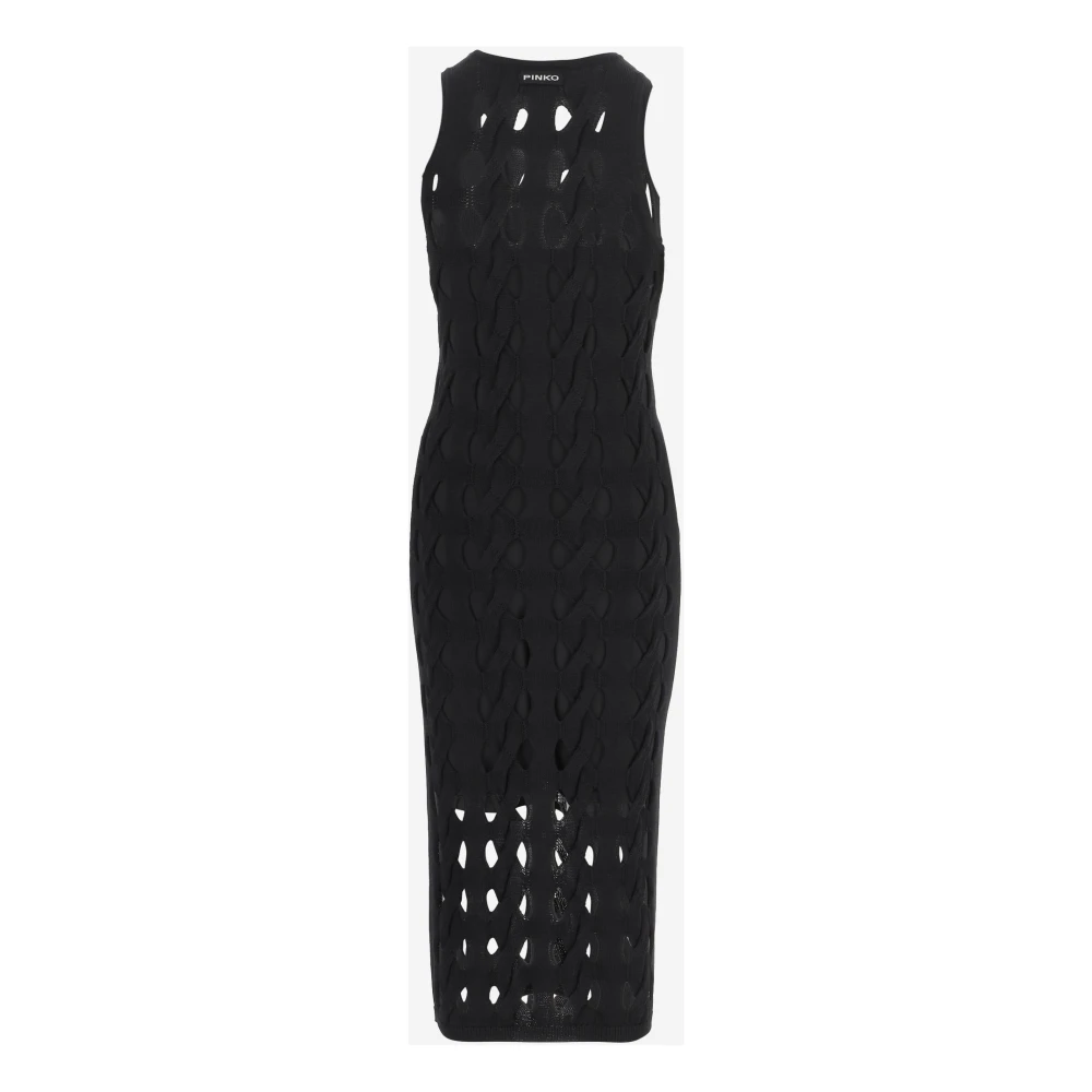 pinko Elegante Midi Jurken met Externe Draad Black Dames