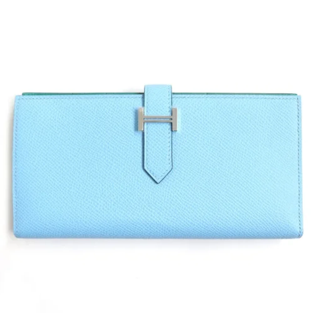 Hermès Vintage Pre-owned Leather wallets Blue Dames