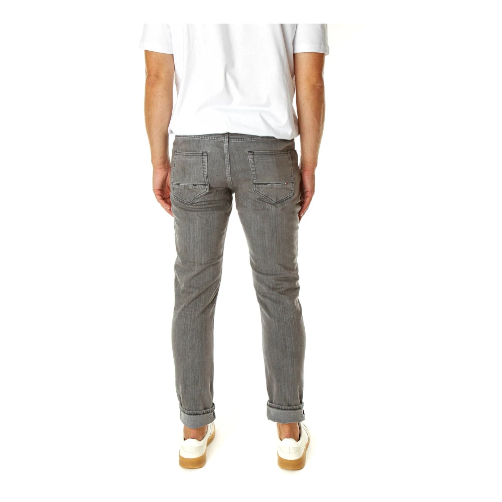 Blue de Gênes Zwarte Tapered Fit Jeans met Middelhoge Taille Gray Heren